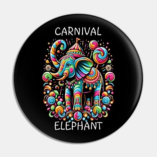 Vibrant Elephant With Stylish Hat Pin