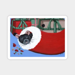 Rat in a Christmas Stocking Magnet