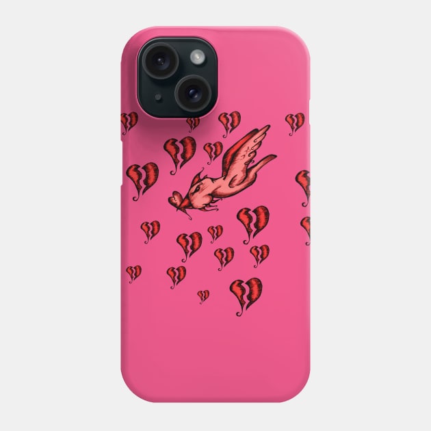 Fly through a sea? Yes, we're going for it. Fly through a sea of broken hearts to find one that's unbreakable for you. I'm sure it's out there. Probably drinking a beverage of some kind while doing either stuff or things. Phone Case by Flush Gorden