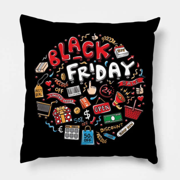 black Friday theme Pillow by Mako Design 