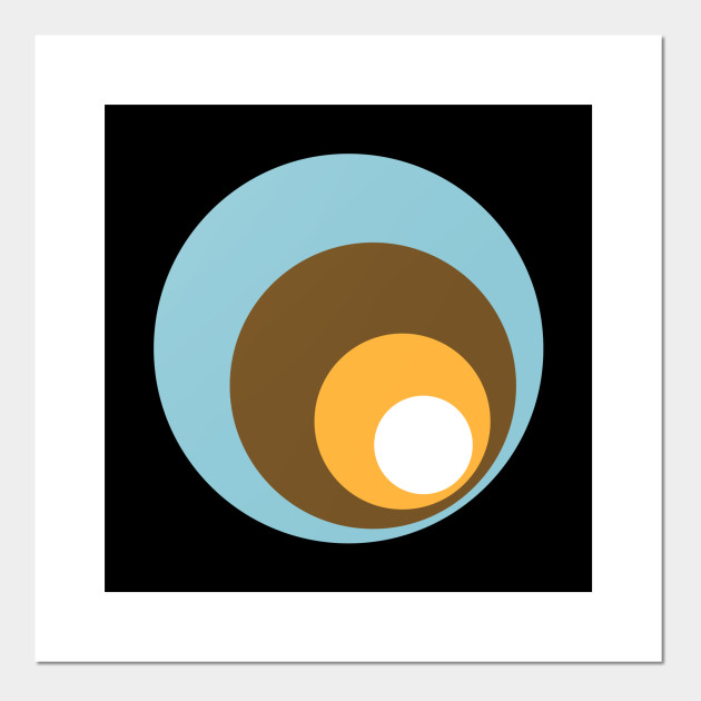 Retro Circles Blue Brown Yellow White Retro Circles Posters And Art Prints Teepublic