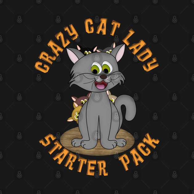 Cute CRAZY CAT LADY STARTER PACK Cartoon by Roly Poly Roundabout