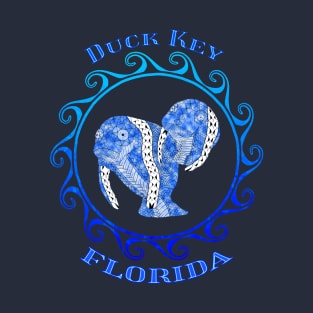 Duck Key Florida Vacation Tribal Manatees T-Shirt