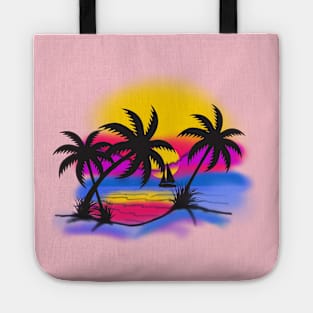 Digital Airbrushed Beach Scene Tote