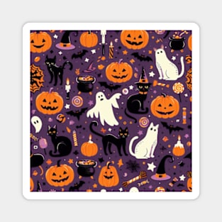 Retro Halloween Pattern Magnet