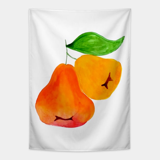 Jambu I (Wax Apple) - Singapore Series Tapestry by littleoddforest