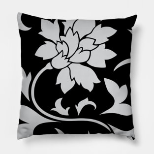 Oriental Flower – Silver – Circular Pillow