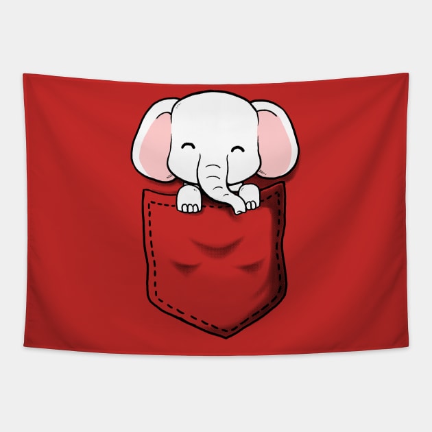 Elephant Pocket Tapestry by fathi