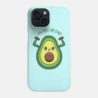 AVOCARDIO, cute avocado  lifting weights Phone Case