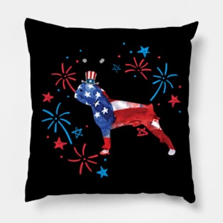 Boston Terrier Uncle Sam Hat 4Th Of July Pillow