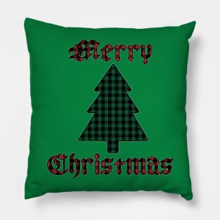 Merry Christmas Tree Plaid (Small Design) Pillow