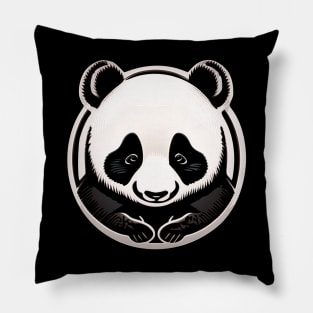 Cute Panda Vector Artwork Pillow