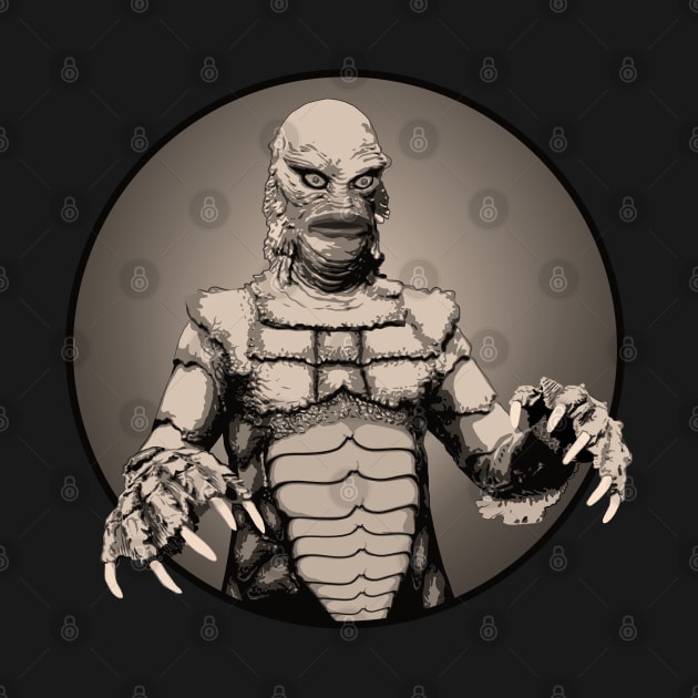 Creature from the Black Lagoon Portrait (Sepia) by PlaidDesign