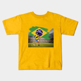 Brazil Wo Kid Brasil Brazilian Flag Gift Kids Tie-Dye T-Shirt