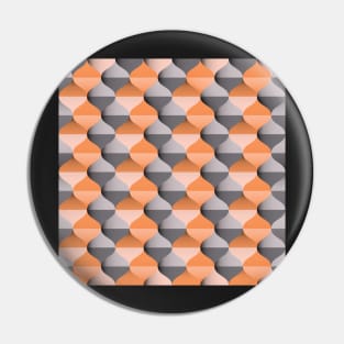 Ogee pattern in sunset orange and warm grey Pin