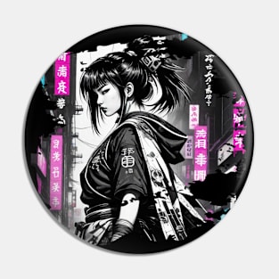 Futuristic Japanese Style Kunoichi Girl Pin