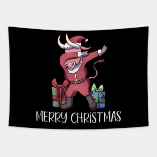 Christmas Dabbing Ox Tapestry