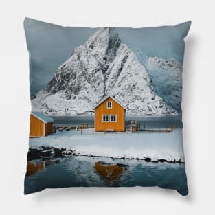 Yellow cabins Pillow