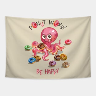 Octopus Donut Worry Tapestry