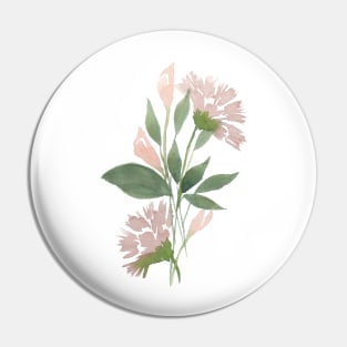 Lilies and Carnations, watercolor painting Pin