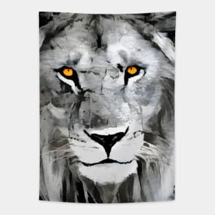 Lion Black and White Spray Paint Wall Tapestry