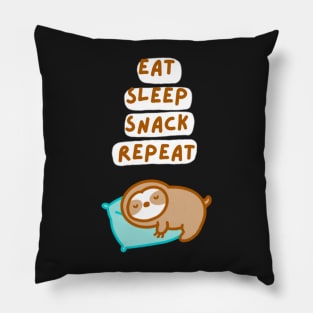 Eat Sleep Snack Repeat Sloth (Sleep Ver.) Pillow