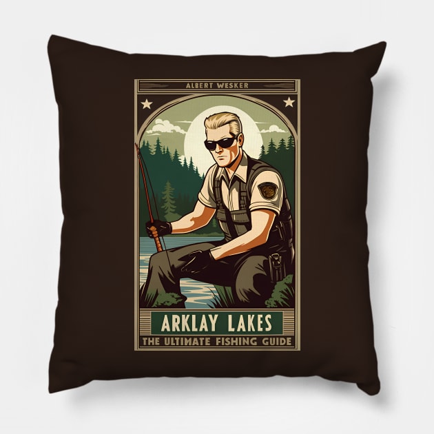 Albert Wesker Ultimate Fishing Guide Pillow by LazyBones