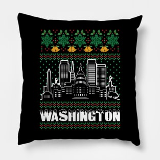 Washington Ugly Christmas Pillow