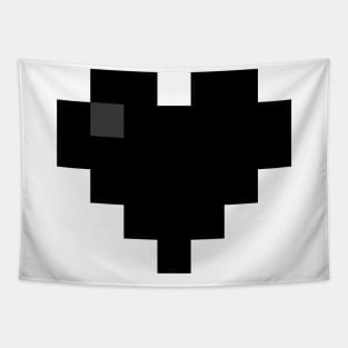 Simple Black Pixel Heart Tapestry