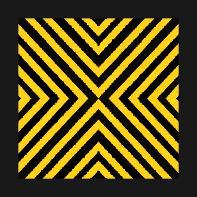 HIGHLY Visible Yellow and Black Line Kaleidoscope pattern (Seamless) 3 by Swabcraft