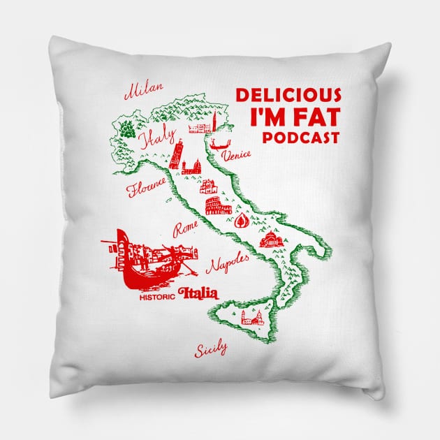 Delicious I'm Fat Podcast Pillow by ImFatPodcast