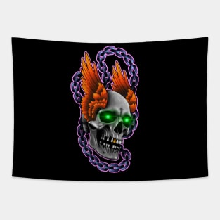 flying skull Tapestry