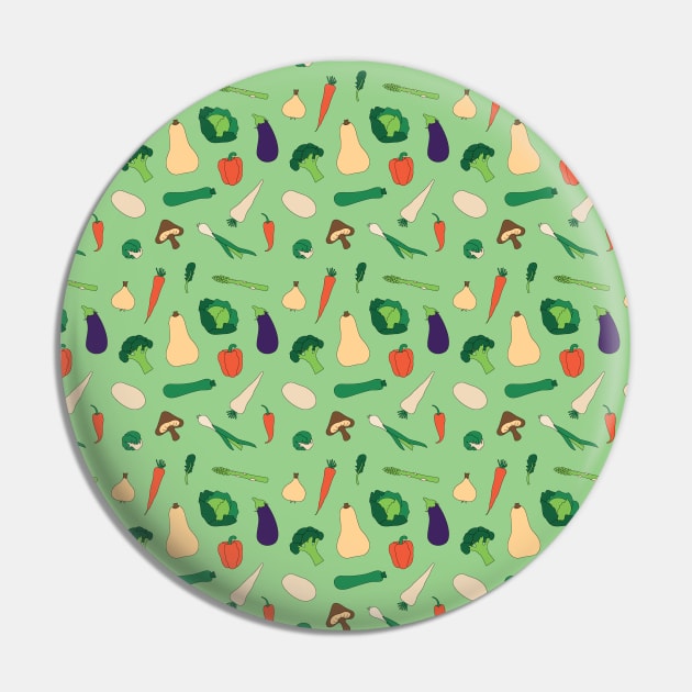 Simple Vegies Pattern in Green Pin by jessicasinclair