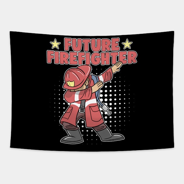 Dabbing Future Firefighter Fireman for Kids Boys Tapestry by ModernMode