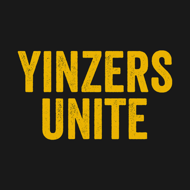 Yinzers Unite Funny Pittsburgh 412 Nation Gold Retro Gift by HuntTreasures