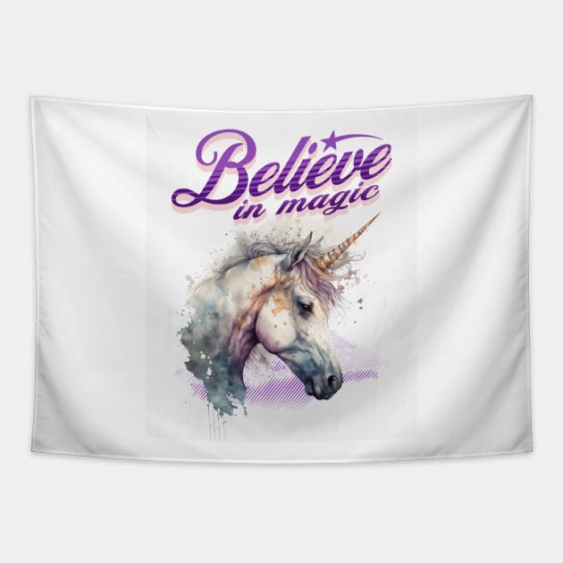 Believe in Magic Unicorns (horse) Tapestry by PersianFMts