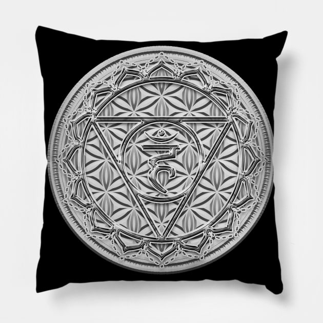 Flower Of Life Chakra Divine Geometry Spirituality Pillow by Foxxy Merch