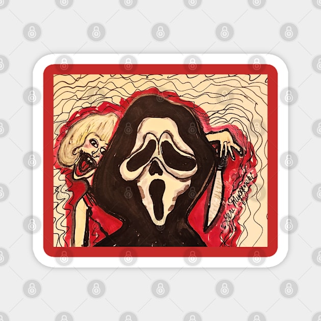 Wes Craven Scream Magnet by TheArtQueenOfMichigan 