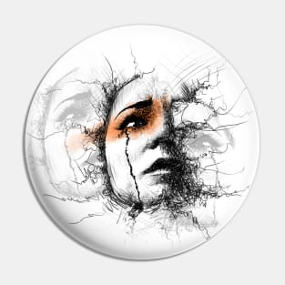 Crying Woman Pin