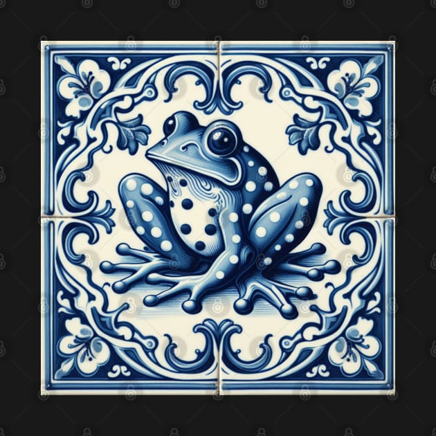 Delft Tile With Dotted Frog No.3 by artnook