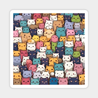 Furry Cuteness: 101 Kawaii Cats in Pastel Paradise Magnet