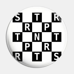 Black and White Checkered Sator Square Pin