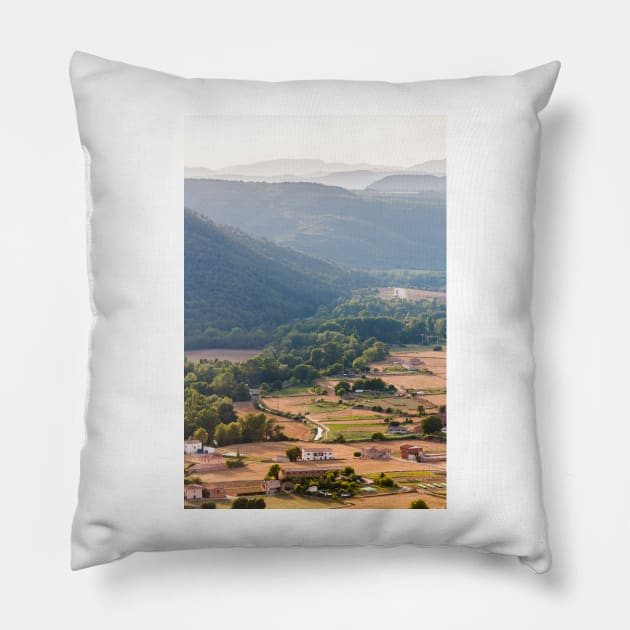Countryside in Catalonia Pillow by ansaharju