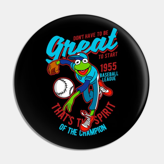 Kermit Baseball Champion Pin by OniSide