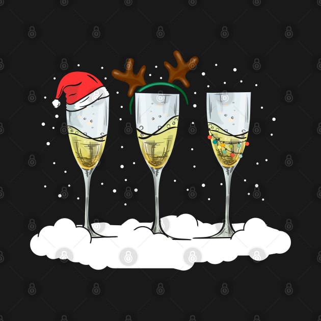 Cute Christmas Sweater. Champagne Glasses. by KsuAnn