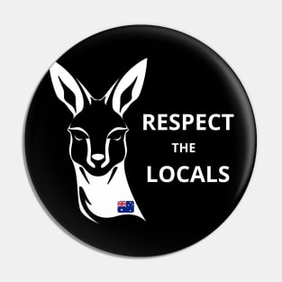 Kangaroo respect the locals white Pin