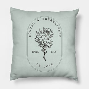 Aesthetic Christian Botanical Black Logo Pillow