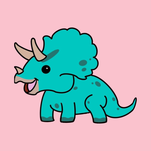 Blue Triceratops by ExtinctArt