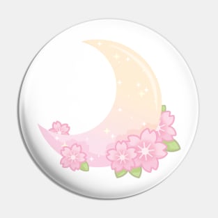 Cherry Blossom Gradient Moon Pin