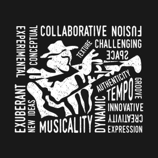 Creative Typographic Trumpet Player Concept T-Shirt